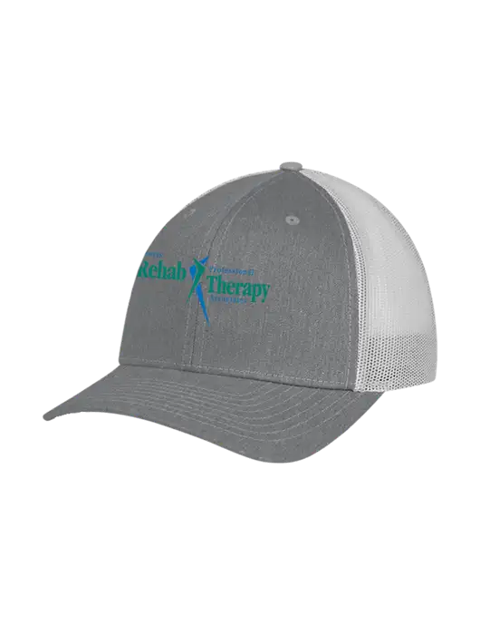 Richardson Adjustable Snapback Original 112 Trucker Cap Heather Grey w/Light Grey Mesh w/Sports Rehab Logo