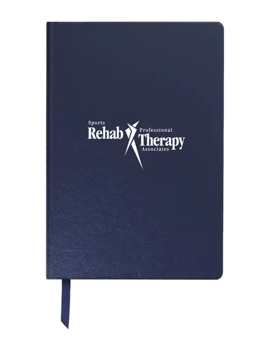 Achieve Navy Hardcover Journal, 5.5 x 8.37 w/Sports Rehab Logo