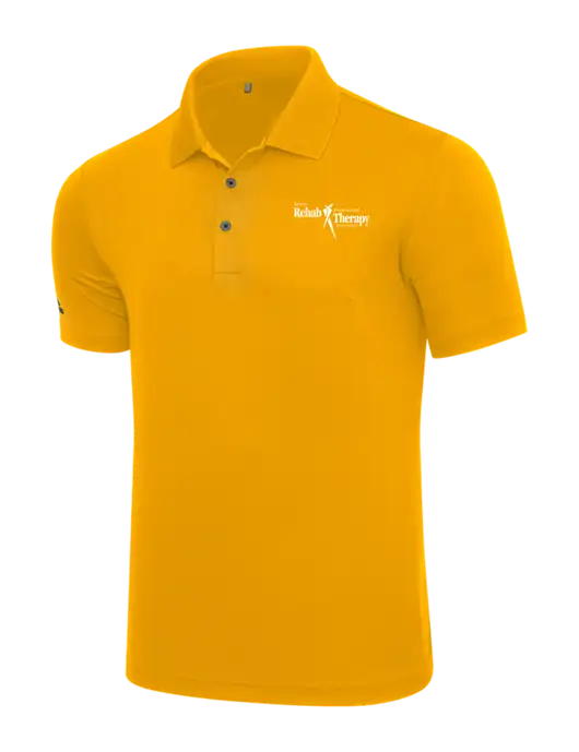 Adidas Yellow Gold Performance Polo w/Sports Rehab Logo