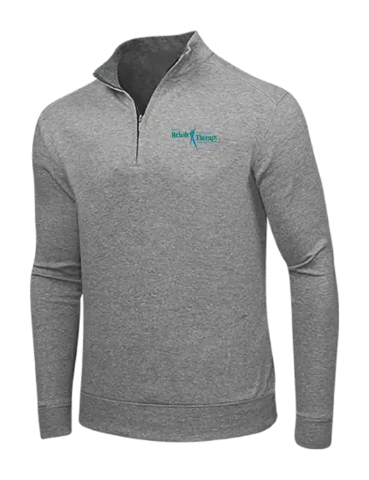 Medium Heather Grey/Charcoal Heather Interlock 1/4 Zip w/Sports Rehab Logo