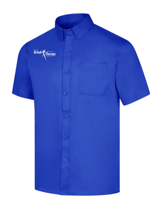 Short Sleeve Dark Royal Superpro React Twill Shirt w/Sports Rehab Logo