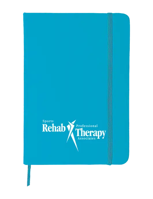 Light Blue Comfort Touch Bound Journal 5" X 7" w/Sports Rehab Logo