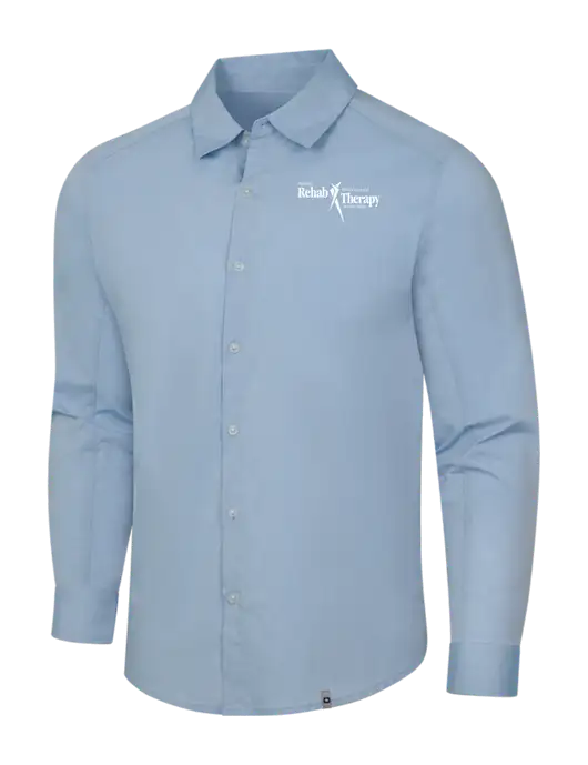 OGIO Light Blue Commuter Woven Shirt w/Sports Rehab Logo