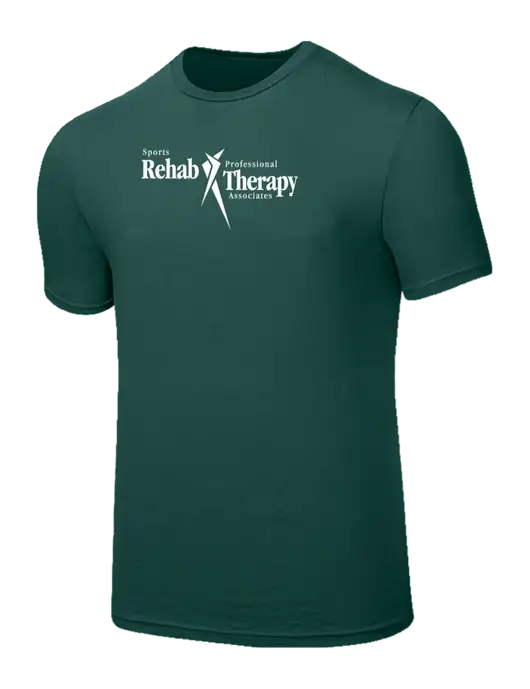Seriously Soft Dark Green T-Shirt w/Sports Rehab Logo