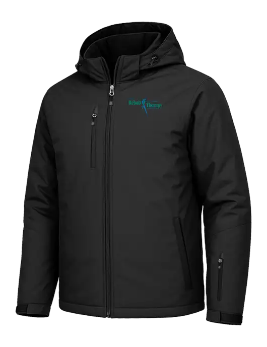 Cold Weather Vortex Black/ Black Waterproof 3-in-1 Jacket with Detachable Hood w/Sports Rehab Logo, Sports Rehab Logo