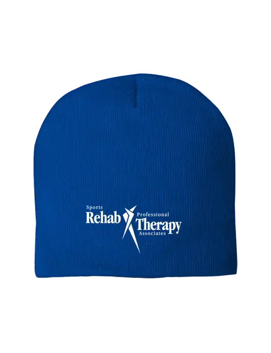 Solid Royal Element Knit Beanie w/Sports Rehab Logo