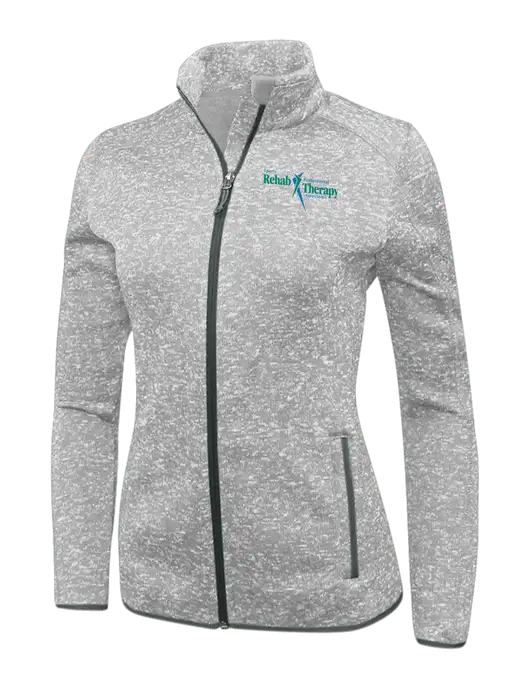 Grey Heather Womens Sweater Fleece Jacket w/Sports Rehab Logo