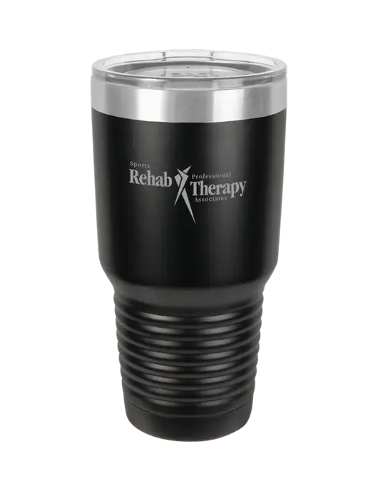 Polar Camel 30 oz Powder Coated Black Vacuum Insulated Tumbler w/Sports Rehab Logo