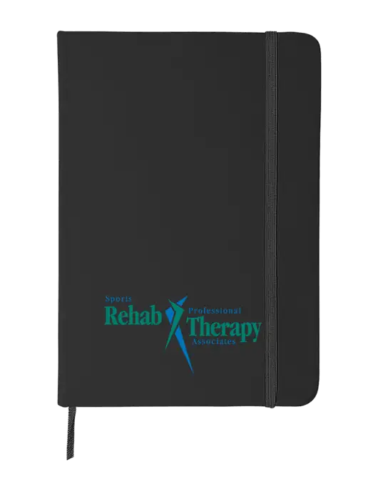 Black Comfort Touch Bound Journal 5" X 7" w/Sports Rehab Logo