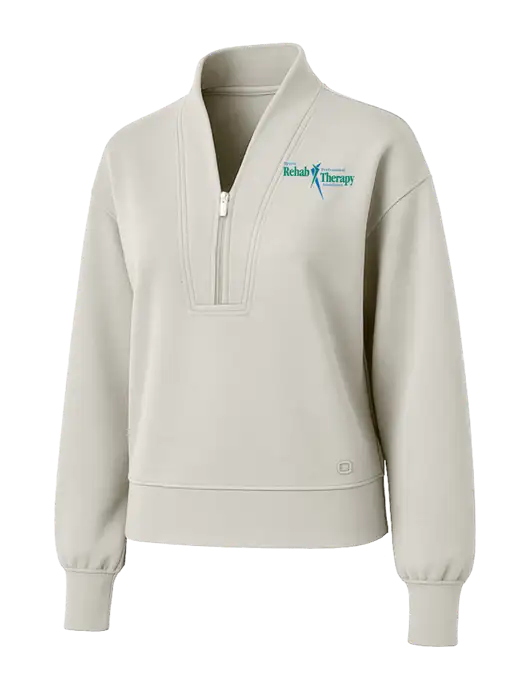 OGIO Womens Ivory Transcend 1/4-Zip w/Sports Rehab Logo