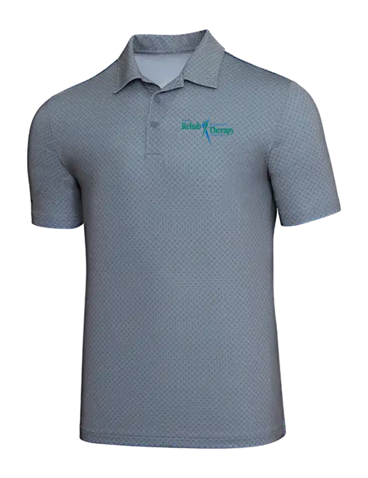 Adidas Light Grey Three Diamond Dot Print Polo w/Sports Rehab Logo