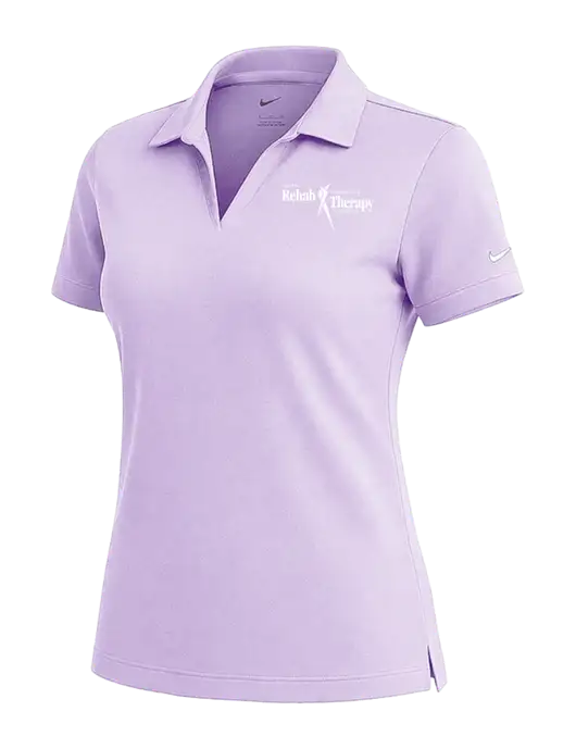 NIKE Light Purple Womens Dri-Fit Micro Pique Polo w/Sports Rehab Logo