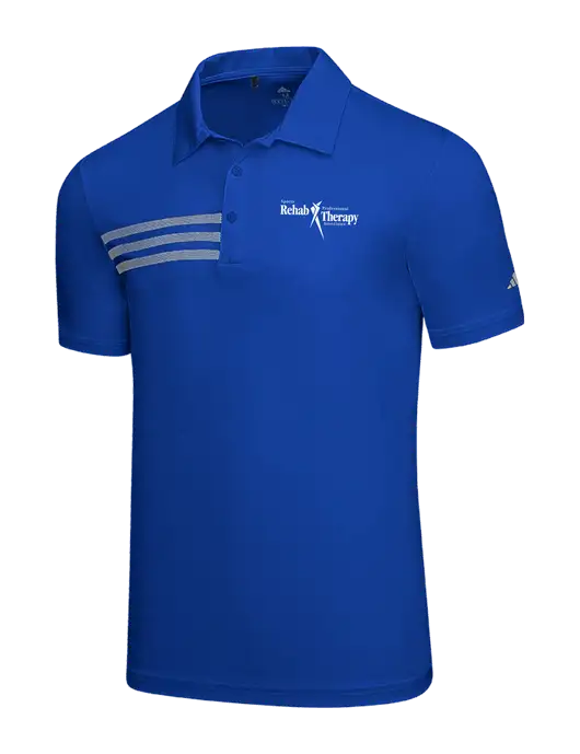 Adidas Royal 3 Stripes Chest Polo w/Sports Rehab Logo