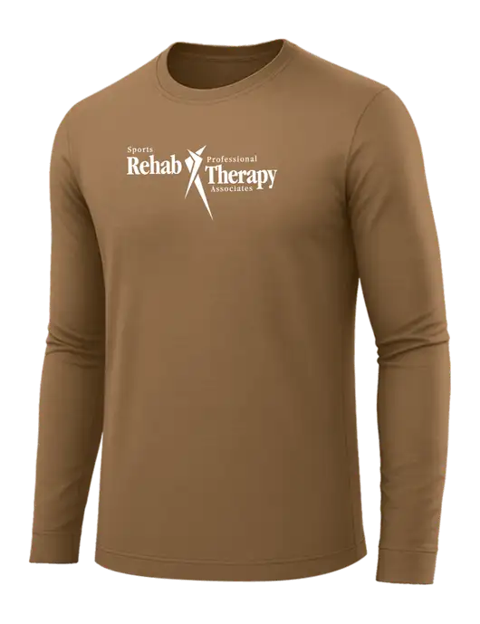 Long Sleeve Light Brown PosiCharge Competitor Tee w/Sports Rehab Logo