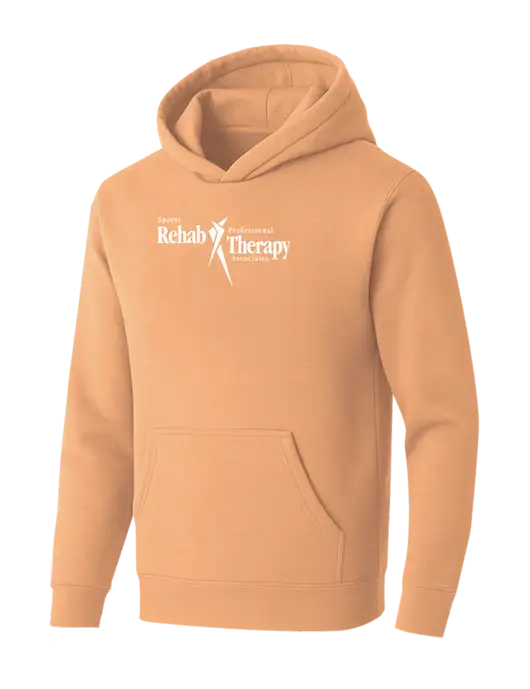 BELLA+CANVAS Peach Sponge Fleece Pullover Hoodie w/Sports Rehab Logo