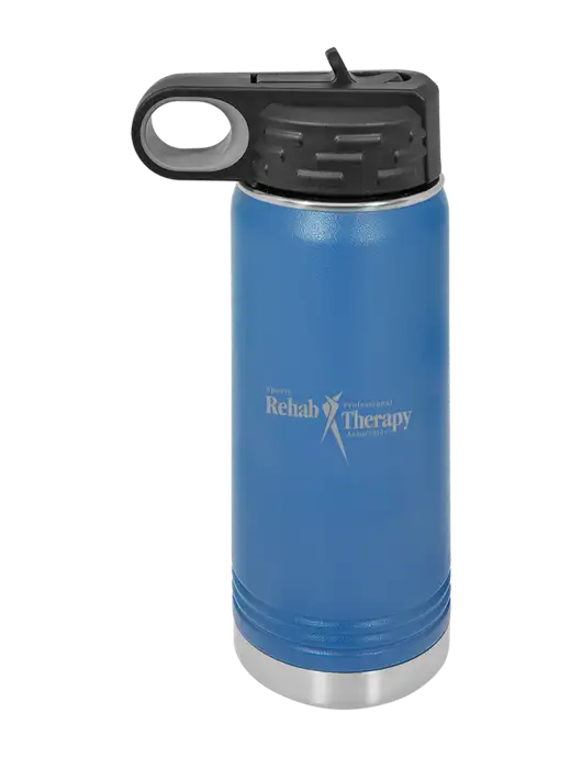 Polar Camel 20 oz Powder Coated Royal Vacuum Insulated Water Bottle w/Sports Rehab Logo