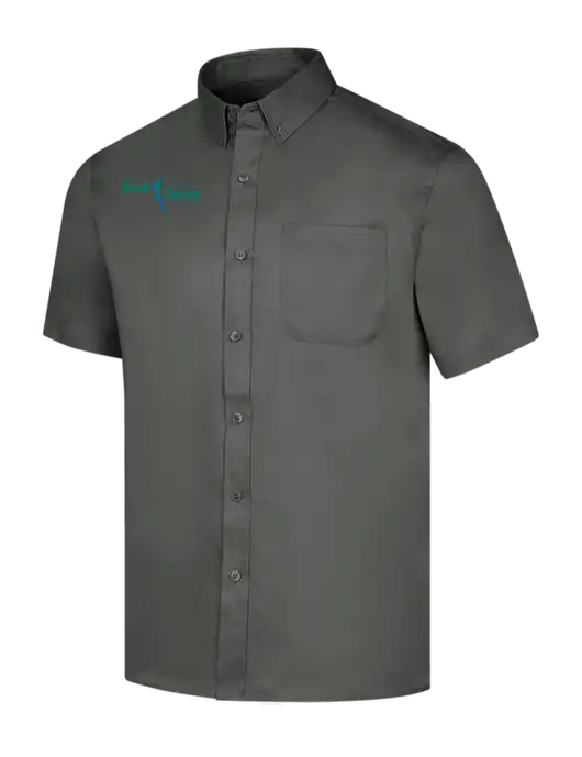 Short Sleeve Dark Grey Superpro React Twill Shirt w/Sports Rehab Logo