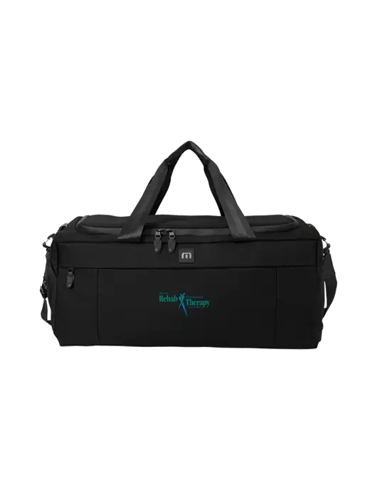 TravisMathew Black Duration Duffel w/Sports Rehab Logo