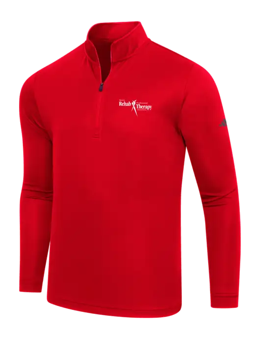 Adidas Red Lightweight Quarter Zip Pullover w/Sports Rehab Logo
