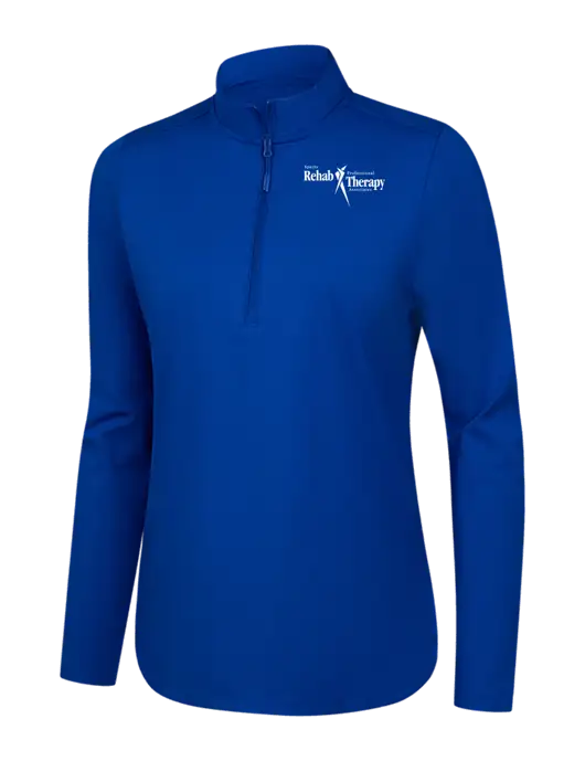  Womens Dark Royal C-FREE Double Knit 1/4-Zip w/Sports Rehab Logo