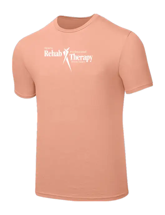 Seriously Soft Light Peach T-Shirt w/Sports Rehab Logo