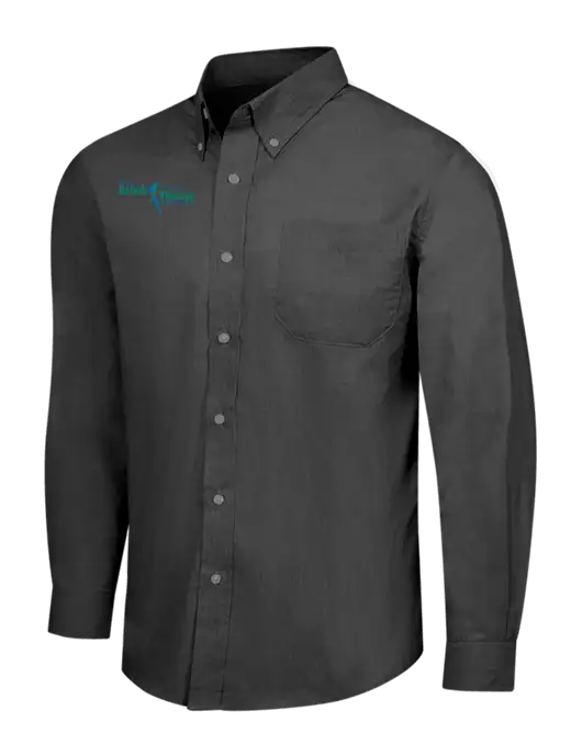 Soft Black Crosshatch Easy Care Shirt w/Sports Rehab Logo