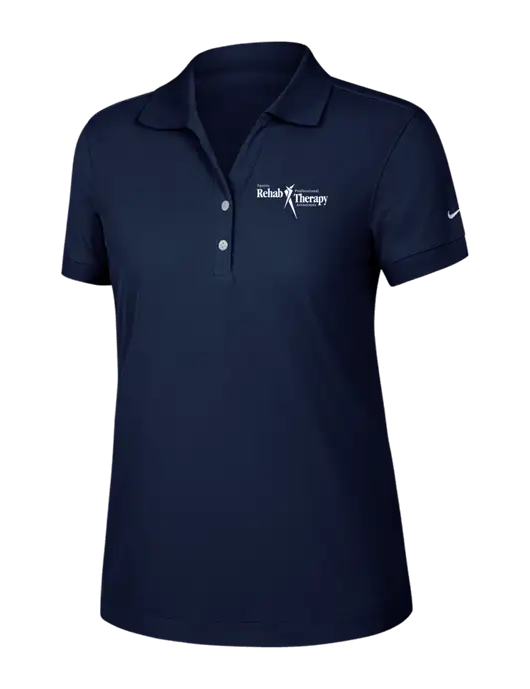 Nike Womens Dri-FIT Classic Dark Navy Polo w/Sports Rehab Logo
