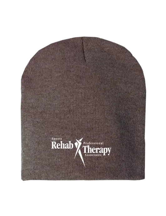 Brown Heather Element Knit Beanie  w/Sports Rehab Logo