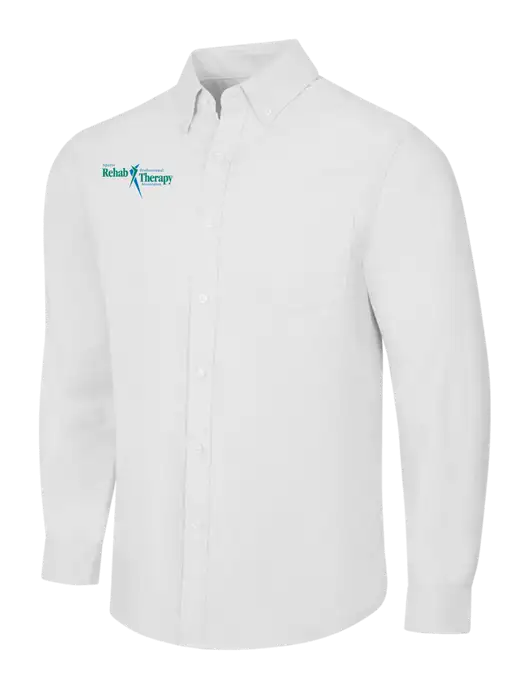 White SuperPro Oxford Shirt w/Sports Rehab Logo