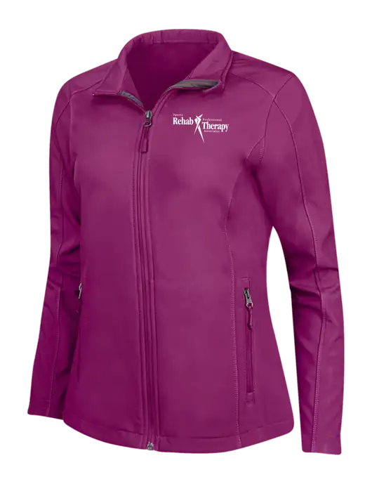 Dark Fuchsia Womens Core Soft Shell Jacket w/Sports Rehab Logo