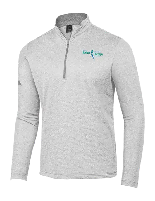 Adidas Light Grey Heather Space Dyed Quarter-Zip Pullover w/Sports Rehab Logo