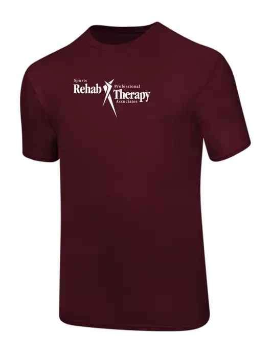 Ring Spun Maroon 4.5 oz T-Shirt w/Sports Rehab Logo