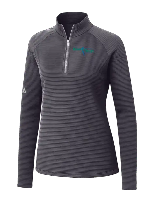 Adidas Womens Medium Grey Spacer Quarter-Zip Pullover  w/Sports Rehab Logo