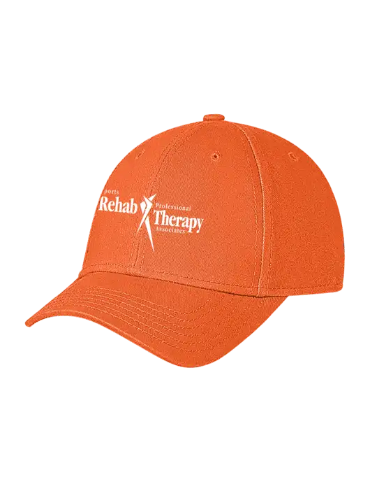 Orange Structured Soft Snap Closure Hook & Loop Cap w/Sports Rehab Logo