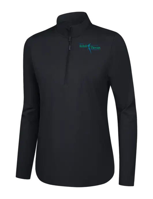  Womens Black C-FREE Double Knit 1/4-Zip w/Sports Rehab Logo