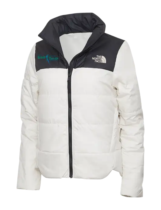 North Face Womens Vintage White Everyday Insulated Jacket w/Sports Rehab Logo