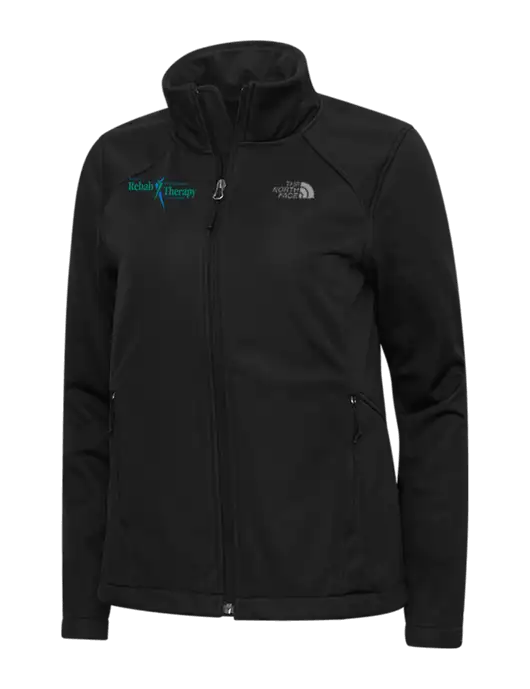 North Face Womens Black Ridgewall Soft Shell Jacket w/Sports Rehab Logo