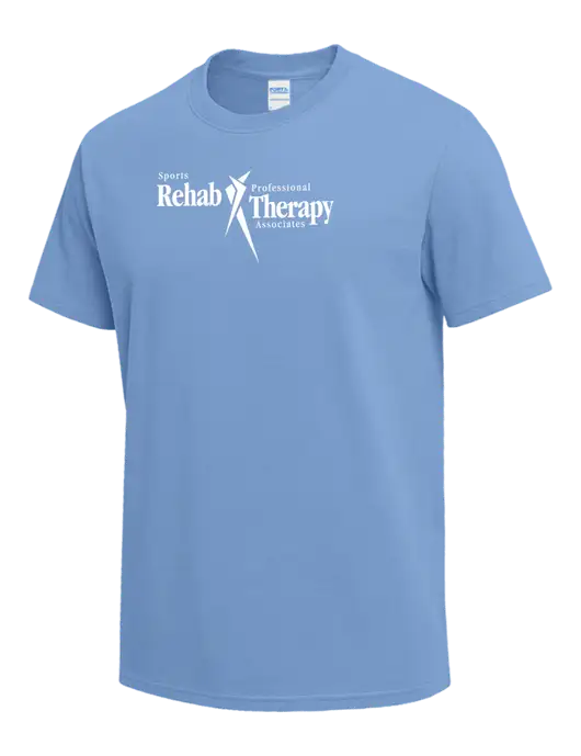 Light Blue Heavyweight 6.1 oz T-Shirt w/Sports Rehab Logo