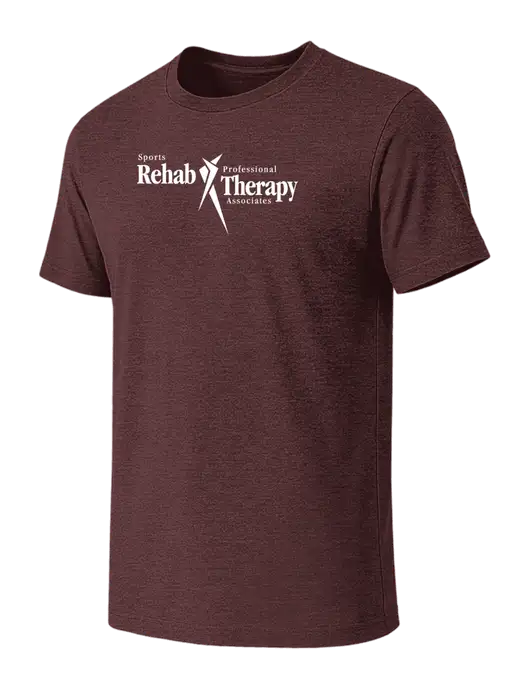 BELLA+CANVAS Heather Maroon CVC Short Sleeve Tee w/Sports Rehab Logo
