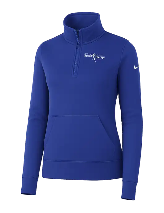 Nike Womens Royal Club Fleece Sleeve Swoosh 1/2-Zip w/Sports Rehab Logo