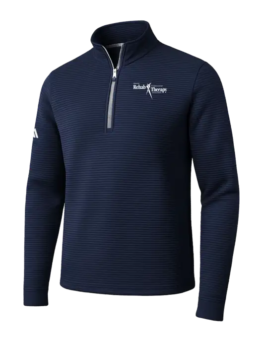 Adidas Navy Spacer Quarter-Zip Pullover w/Sports Rehab Logo