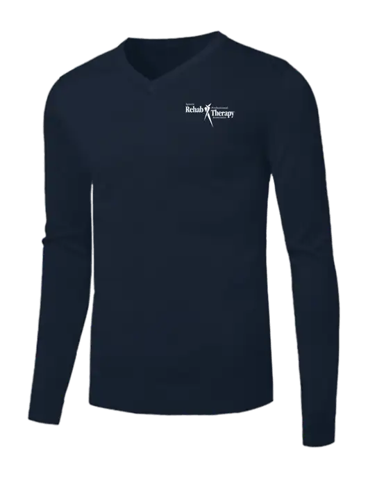 Brooks Brothers Navy Washable Merino V-Neck Sweater w/Sports Rehab Logo