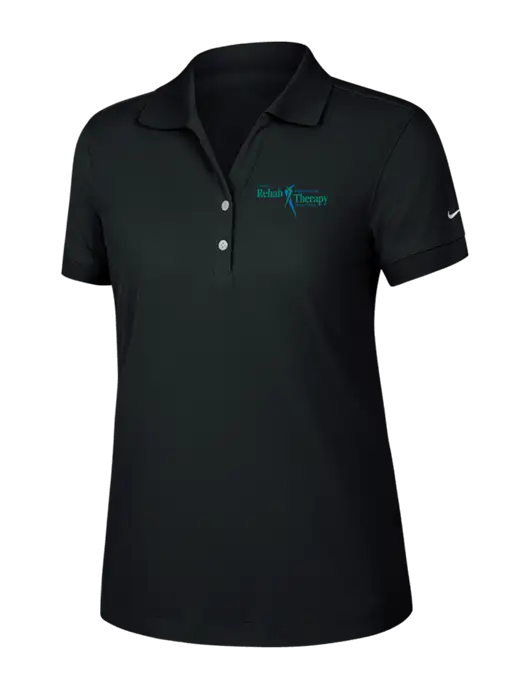 Nike Womens Dri-FIT Classic Black Polo w/Sports Rehab Logo