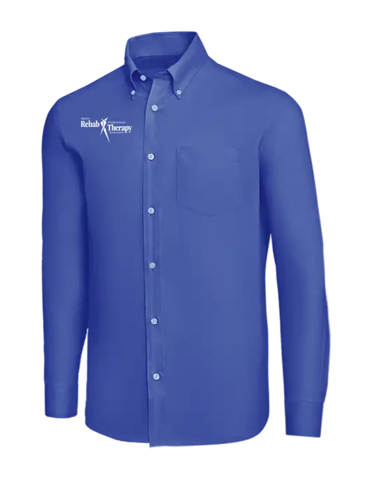 Brooks Brothers Dark Royal Wrinkle-Free Stretch Nailhead Shirt w/Sports Rehab Logo