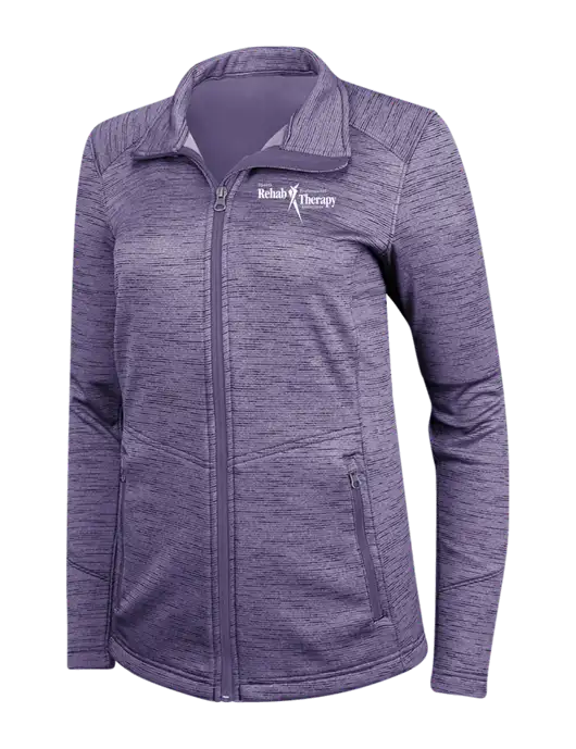 Purple Womens Digi Stripe Fleece Jacket w/Sports Rehab Logo