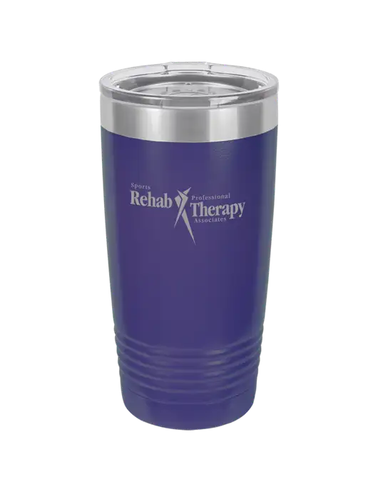 Polar Camel 20 oz Powder Coated Purple Vacuum Insulated Tumbler w/Sports Rehab Logo