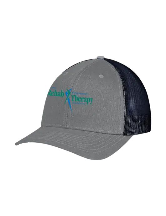 Richardson Adjustable Snapback Original 112 Trucker Cap Heather Grey w/Navy Mesh w/Sports Rehab Logo