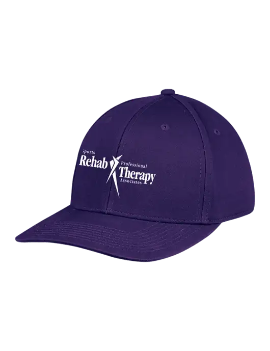 Premium Modern Structured Twill Purple Snapback Cap w/Sports Rehab Logo