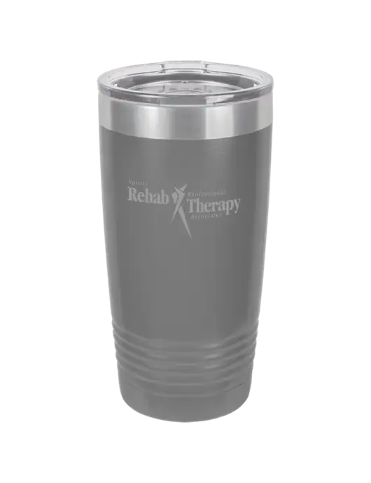 Polar Camel 20 oz Powder Coated Grey Vacuum Insulated Tumbler  w/Sports Rehab Logo