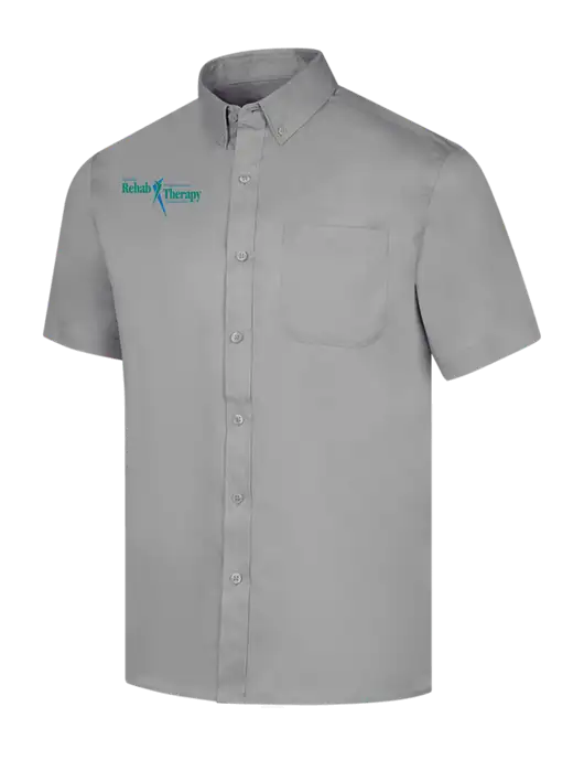 Short Sleeve Light Grey Superpro React Twill Shirt w/Sports Rehab Logo